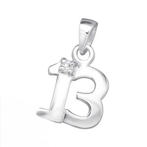 Lucky Number 13 Pendant | Sterling Silver Birthday Charm